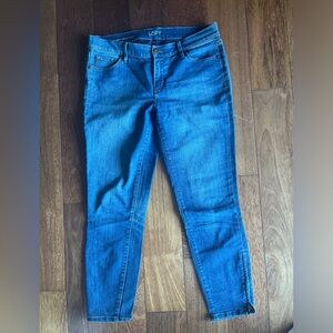 LOFT Medium Dark Wash Modern Skinny Ankle Denim Jeans Ankle Zipper - Size 10